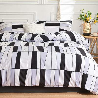 Черно-бял комплект спално бельо за двойно легло sabanas cama matrimonial Queen/King Comforter Sets Единична завивка с калъфка за възглавница