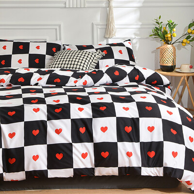 Черно-бял комплект спално бельо за двойно легло sabanas cama matrimonial Queen/King Comforter Sets Единична завивка с калъфка за възглавница