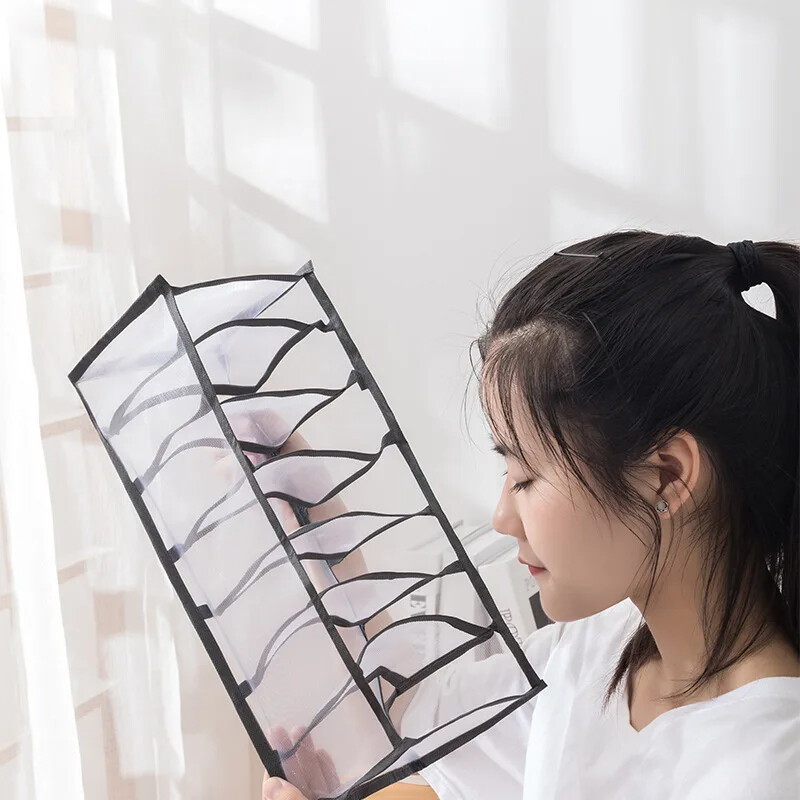 1 tk aluspesu sahtli korraldaja hoiukarp Kokkupandav kapi organiseerijad sahtli jagaja hoiukarbid aluspükste jaoks Sokid rinnahoidja