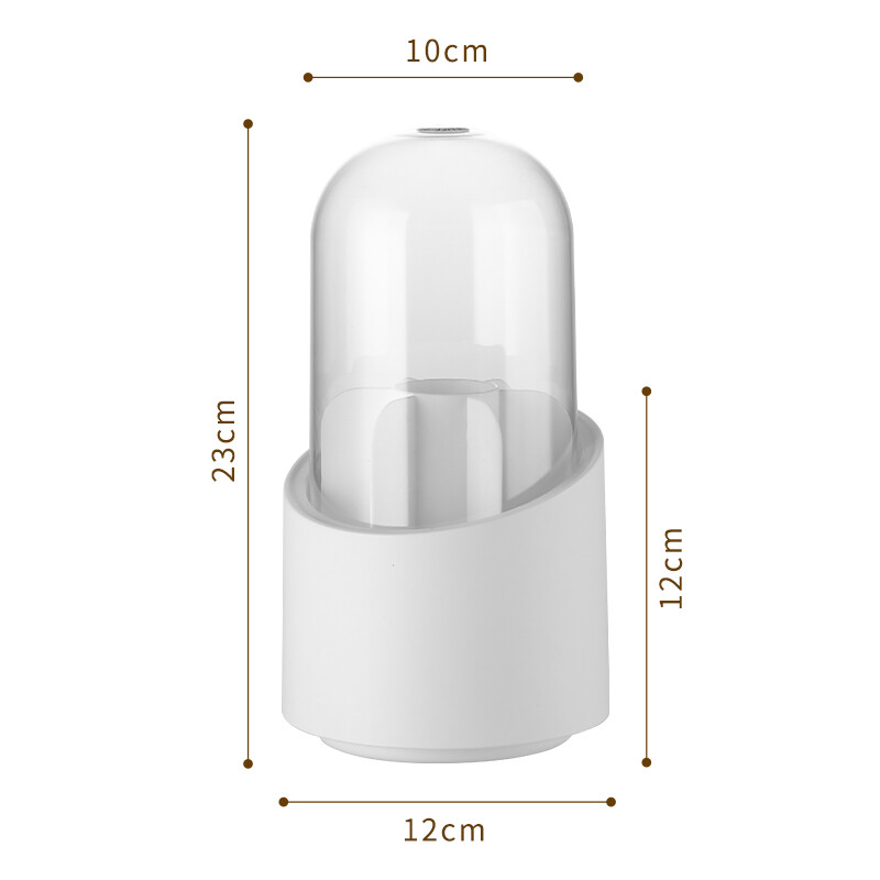 Rotirajuća kutija za pohranu kistova za šminku Prijenosni višenamjenski stolni organizator otporan na prašinu Držač za kozmetiku za sjene za ruževe