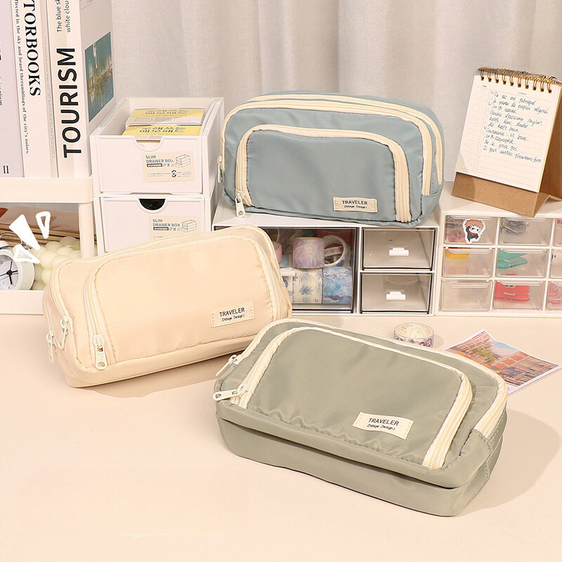 Μινιμαλιστική τσάντα αποθήκευσης Μεγάλης χωρητικότητας Φοιτητική μολυβοθήκη Τσάντα μακιγιάζ Αποθήκευση γραφικής ύλης Εργαλεία μακιγιάζ Ψηφιακά αξεσουάρ