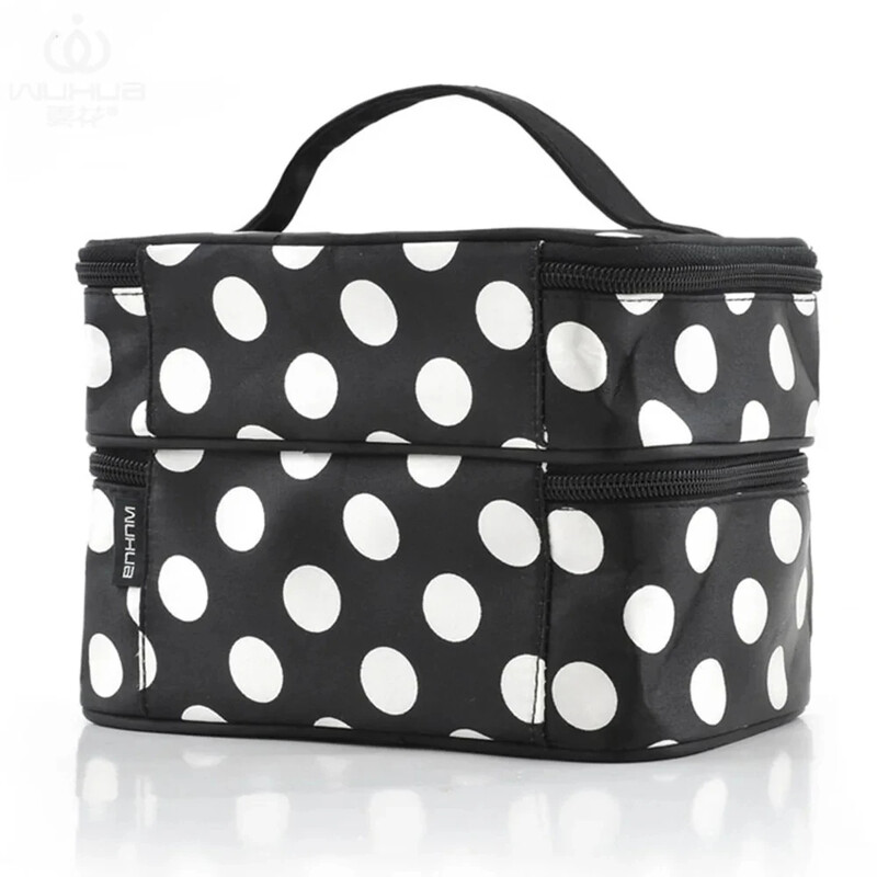 Suure mahutavusega kosmeetikakott Kahekihiline tõmblukk Naiste meigikotid Kaasaskantavad reisi-tualett-tarbed Korraldaja vannipesukott Sidur
