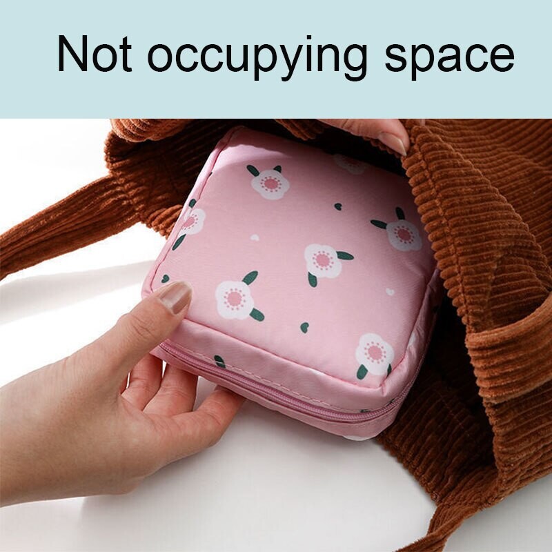 Hügieenisidemete hoiukott Puuvillane riie Kaasaskantav hügieenisidemete padjad Säilituskotid Naiselik menstruatsioon