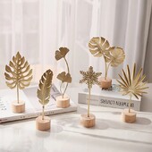 1 vnt Golden Monstera Deliciosa metalinis modelis figūrėlės Rankinis stalinis amatai Papuošalai Nuotraukų rekvizitai Statulėlės Skulptūros Namų dekoras