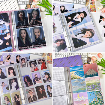 A4 Kpop Photocard Binder Sheets Множество джобове Калъф PP Без киселини 4x6 Фотоалбум Зареждане на страници Картичка Печат Щампа за съхранение на бижута