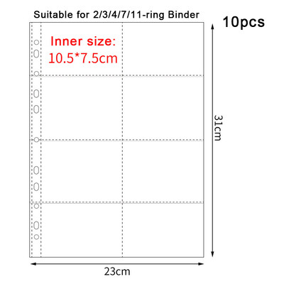 A4 Kpop Photocard Binder Sheets Множество джобове Калъф PP Без киселини 4x6 Фотоалбум Зареждане на страници Картичка Печат Щампа за съхранение на бижута