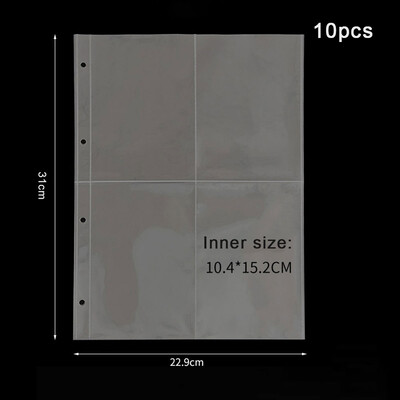 A4 Kpop Photocard Binder Sheets Множество джобове Калъф PP Без киселини 4x6 Фотоалбум Зареждане на страници Картичка Печат Щампа за съхранение на бижута