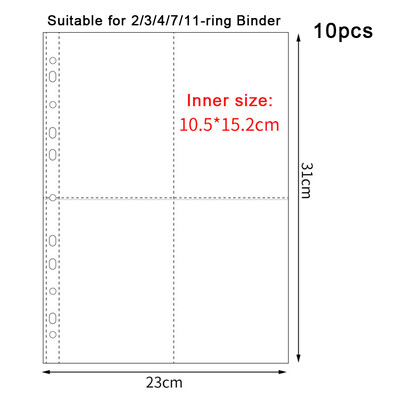 A4 Kpop Photocard Binder Sheets Множество джобове Калъф PP Без киселини 4x6 Фотоалбум Зареждане на страници Картичка Печат Щампа за съхранение на бижута