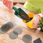 50PCS Предотвратяване на загубата на почва Дишащо уплътнение Непропусклива дренажна мрежеста подложка за дупка за саксия Долна подложка Дишаща дренажна уплътнителна мрежа