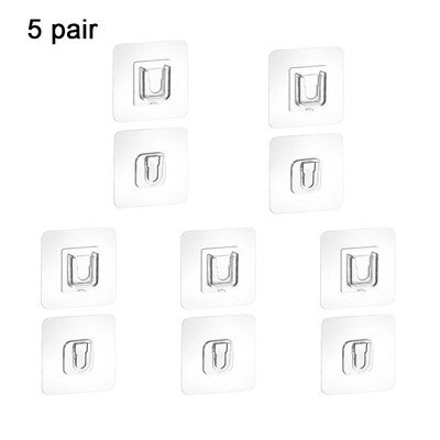 Αυτοκόλλητοι γάντζοι τοίχου διπλής όψης Διάφανοι γάντζοι πολλαπλών χρήσεων Αδιάβροχα ρούχα Καπέλα Πετσέτες Γάντζοι Κουζίνας Γάντζοι πόρτας μπάνιου