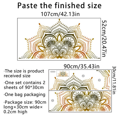 Mandala Lotus Винилов стикер за стена Lotus Flower Datura Zen Decor Decals Бохемски стил Йога Медитиращ стикер Плакат за всекидневна