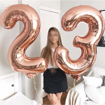 40 ιντσών Big Foil Helium Number Balloon 0-9 Happy Birthday Wedding Party Στολισμοί Baby Shower Μεγάλες φιγούρες Air Globos Supplies