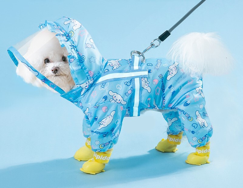 Big Ears Dog Αυθεντική άρθρωση Πλήρους εκτύπωσης Αδιάβροχο σκύλου Μικρό σκυλί All Inclusive Πόρπη με λαβή Poncho Pet Dog Ρούχα