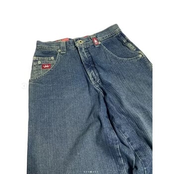 JNCO Jeans Νέο Y2K Harajuku Hip Hop Letter Κεντημένο Vintage φαρδύ τζιν τζιν παντελόνι Ανδρικό γυναικείο φαρδύ παντελόνι γκοθ