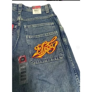 JNCO Jeans Νέο Y2K Harajuku Hip Hop Letter Κεντημένο Vintage φαρδύ τζιν τζιν παντελόνι Ανδρικό γυναικείο φαρδύ παντελόνι γκοθ