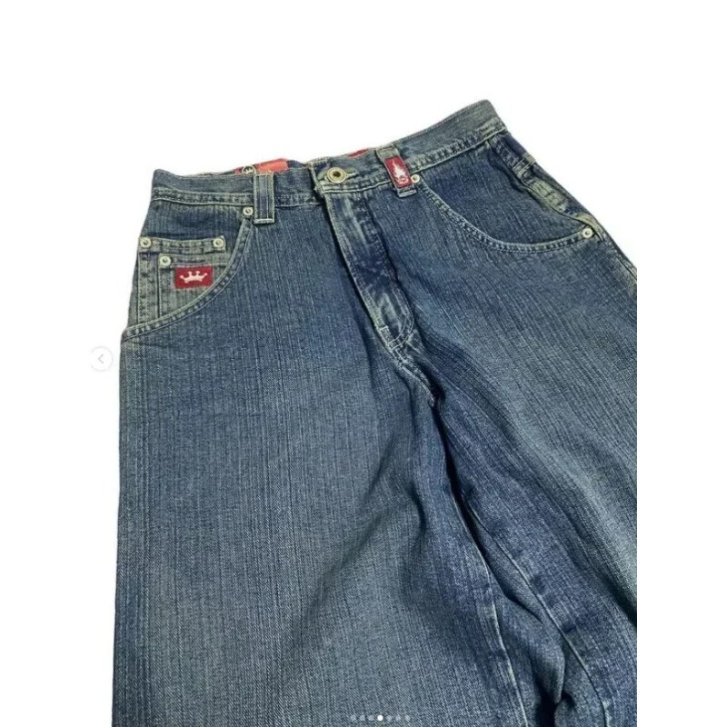 JNCO Jeans New Y2K Harajuku Hip Hop Letter Vezene Vintage široke traperice Traper hlače Muške ženske Goth široke hlače visokog struka