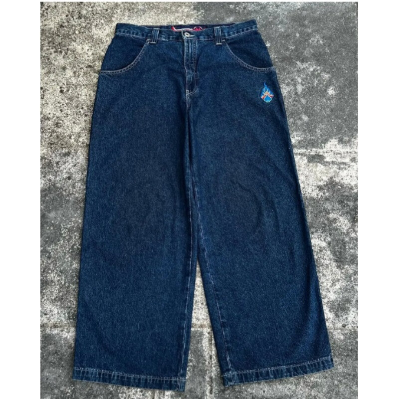 JNCO Jeans New Y2K Harajuku Hip Hop Letter Vezene Vintage široke traperice Traper hlače Muške ženske Goth široke hlače visokog struka
