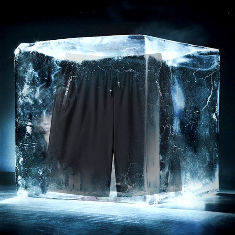 Meeste suures suuruses Summer Ice Silk Cool lühikesed püksid dressipüksid Mood vabaaja sport Stretch püksid Meeste õhukesed lahtised kiiresti kuivavad lühikesed püksid