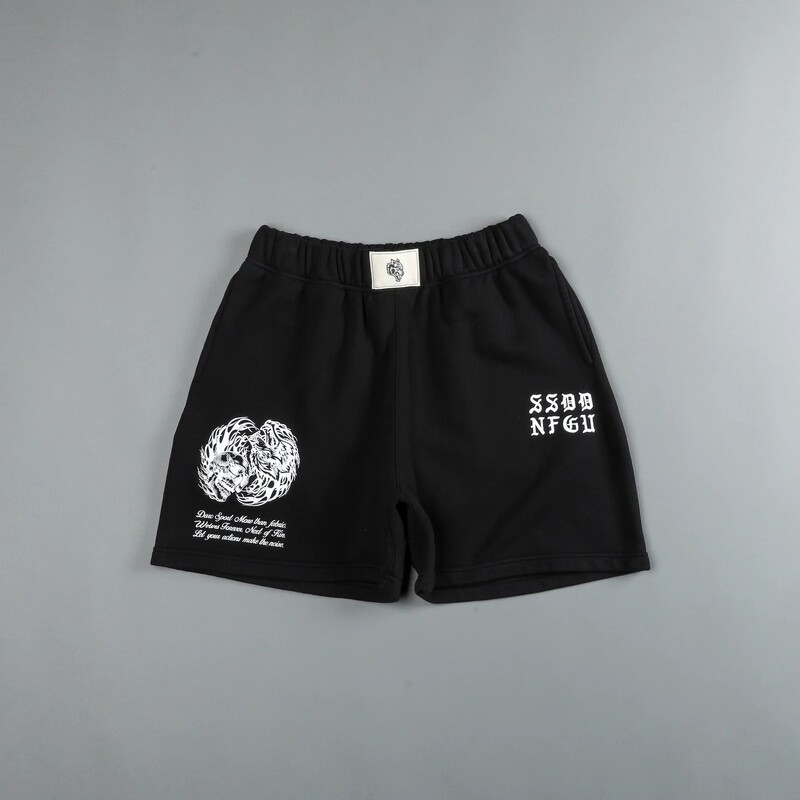 2024 летни мъжки нови къси панталони с вълча глава Fitness Gyms Shorts Running Cotton Short Pants Male Jogger Workout Brand спортни шорти