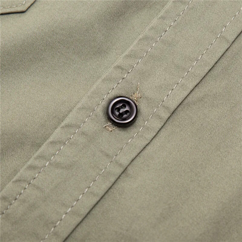 Moodne meeste särk Vabaaja ärisärk Lühikeste varrukatega sõjaväe särgid Kvaliteetsed puuvillased t-särgid Tööriided meestele