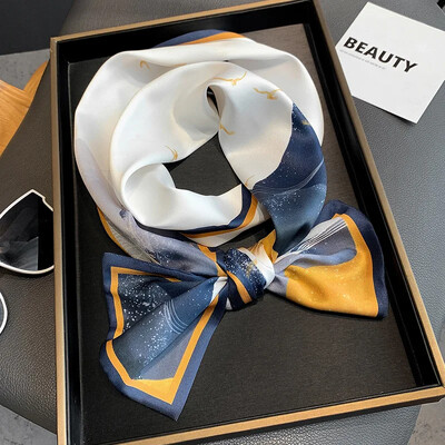 Moodne kõhn siidist sall naistele Mood Juuksepaelad Peapaelad Bandana Naiste kott Randmemähis Kaelarätik Foulard kaelasidemed