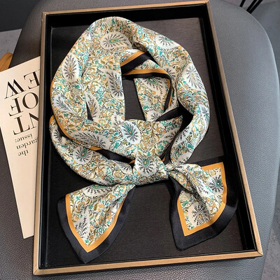 Moodne kõhn siidist sall naistele Mood Juuksepaelad Peapaelad Bandana Naiste kott Randmemähis Kaelarätik Foulard kaelasidemed