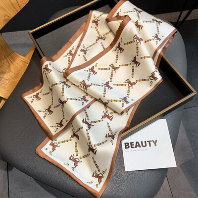 Moodne kõhn siidist sall naistele Mood Juuksepaelad Peapaelad Bandana Naiste kott Randmemähis Kaelarätik Foulard kaelasidemed