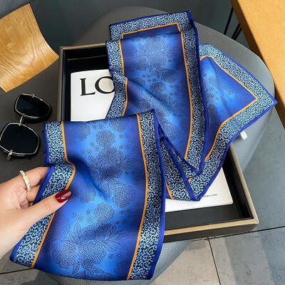 Moodne kõhn siidist sall naistele Mood Juuksepaelad Peapaelad Bandana Naiste kott Randmemähis Kaelarätik Foulard kaelasidemed