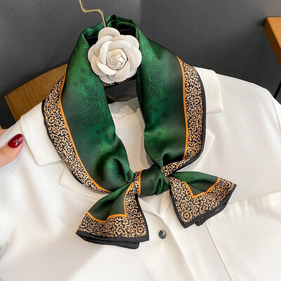 Moodne kõhn siidist sall naistele Mood Juuksepaelad Peapaelad Bandana Naiste kott Randmemähis Kaelarätik Foulard kaelasidemed