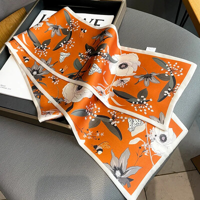 Moodne kõhn siidist sall naistele Mood Juuksepaelad Peapaelad Bandana Naiste kott Randmemähis Kaelarätik Foulard kaelasidemed