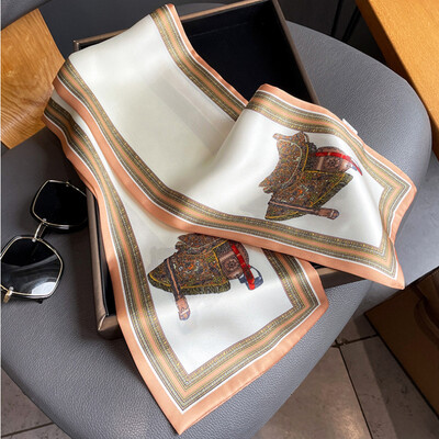 Moodne kõhn siidist sall naistele Mood Juuksepaelad Peapaelad Bandana Naiste kott Randmemähis Kaelarätik Foulard kaelasidemed