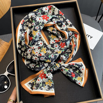 Moodne kõhn siidist sall naistele Mood Juuksepaelad Peapaelad Bandana Naiste kott Randmemähis Kaelarätik Foulard kaelasidemed