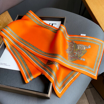 Moodne kõhn siidist sall naistele Mood Juuksepaelad Peapaelad Bandana Naiste kott Randmemähis Kaelarätik Foulard kaelasidemed