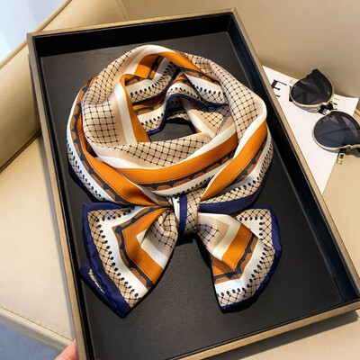 Moodne kõhn siidist sall naistele Mood Juuksepaelad Peapaelad Bandana Naiste kott Randmemähis Kaelarätik Foulard kaelasidemed