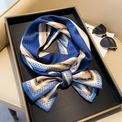 Moodne kõhn siidist sall naistele Mood Juuksepaelad Peapaelad Bandana Naiste kott Randmemähis Kaelarätik Foulard kaelasidemed