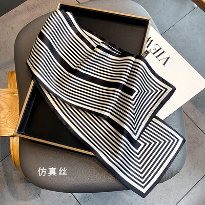 Moodne kõhn siidist sall naistele Mood Juuksepaelad Peapaelad Bandana Naiste kott Randmemähis Kaelarätik Foulard kaelasidemed