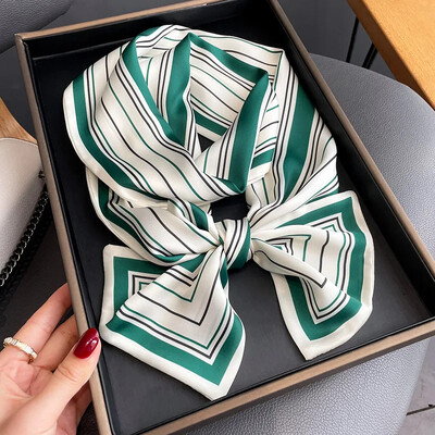 Moodne kõhn siidist sall naistele Mood Juuksepaelad Peapaelad Bandana Naiste kott Randmemähis Kaelarätik Foulard kaelasidemed