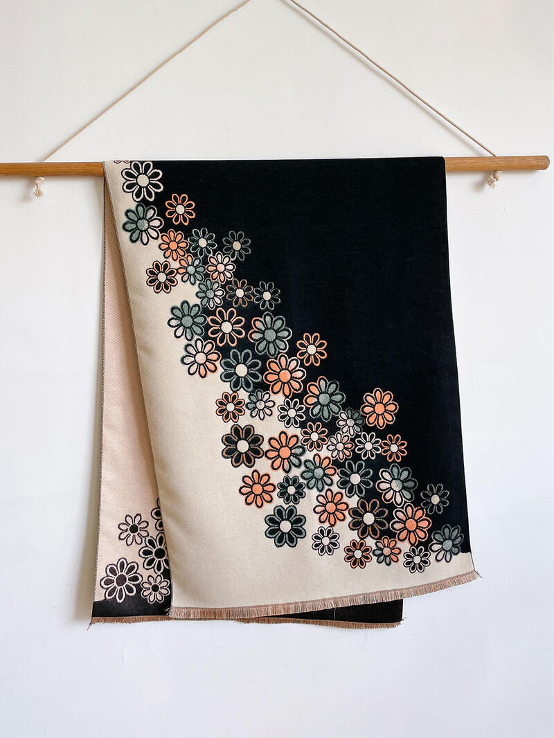 2023 uus naiste lill Kašmiir sall Luksuslik bränd Talvine paks soe sall pikkade narmastega sall Moodne Pashmina tekk