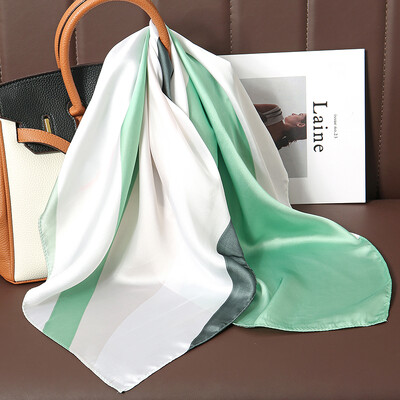 2024 Μεταξωτό φουλάρι πολυτελείας τετράγωνο Γυναικεία σάλια και περιτυλίγματα γραφείου Μικρά μαλλιά χιτζάμπ λαιμού Μαντήλι Foulard Γυναικεία μαντήλια 70*70cm