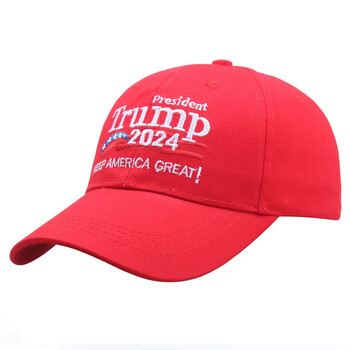 Нова републиканска бродирана шапка Make America Great Again Trump Baseball Cap 2024 на едро