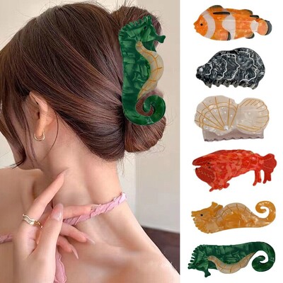 Γυναικεία Big Hair Claw Marine Biology Series Shark Hair Claw Hairpin Clip Μοντέρνα καλύμματα κεφαλής για ζώα Καλοκαιρινά αξεσουάρ μαλλιών