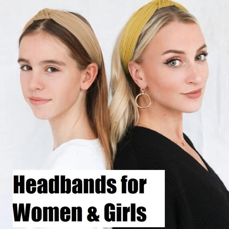 3 tk Sõlmitud peapaelad naistele Tüdrukutele Ühevärvilised juuksepaelad Lihtne ristsõlmega juuksepaelad Peakatted Juuste aksessuaarid naistele