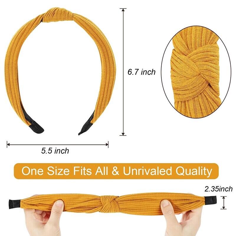 3 tk Sõlmitud peapaelad naistele Tüdrukutele Ühevärvilised juuksepaelad Lihtne ristsõlmega juuksepaelad Peakatted Juuste aksessuaarid naistele