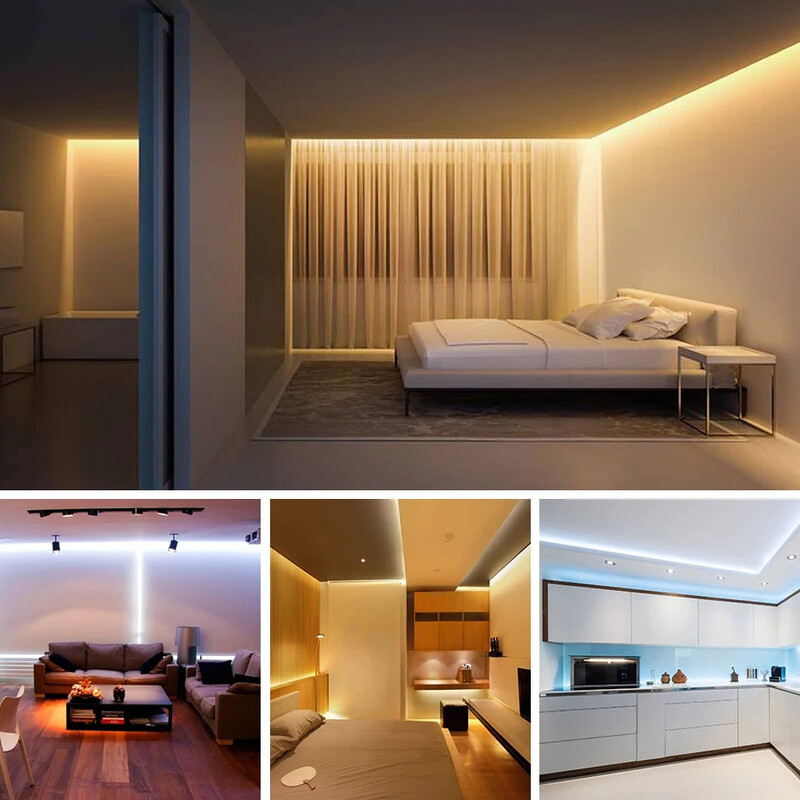 Bandă de lumină COB LED 1M-30M 220V, bandă LED COB impermeabilă, priză UE, lampă cu bandă flexibilă pentru dormitor, bucătărie, decor exterior