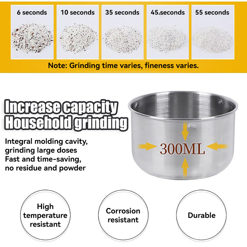 Daugiafunkcis elektrinis kavos pupelių malimo įrankis nerūdijančio plieno sėklų malimo staklės Prieskoniai Prieskoniai Riešutai Kavos malūnėlis