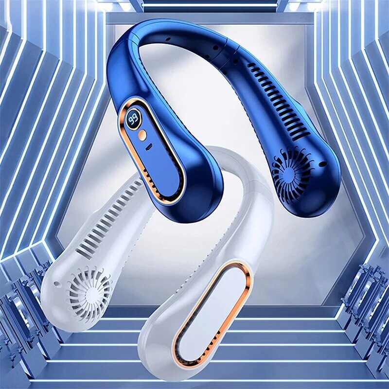 Kaela labadeta ventilaator Mini ülipika elueaga kaasaskantav laisk vaikne ventilaator USB laadimine üliõpilaste spordikontor digitaalne ekraan Võimsus 5 käiku