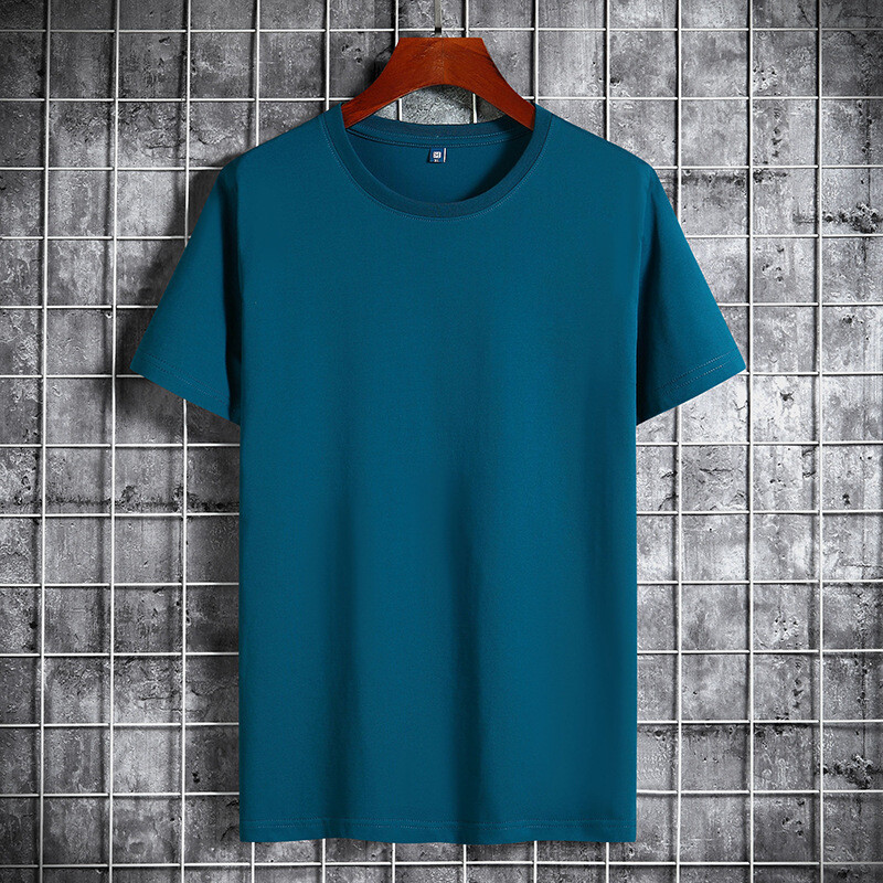 Μοντάλ Ice κοντό μανίκι Mercerized βαμβακερό μπλουζάκι μονόχρωμο Ανδρικό καλοκαιρινό πουκάμισο με στρογγυλή λαιμόκοψη ελαστική λάκρα σε μέγεθος μισό μανίκι κάτω