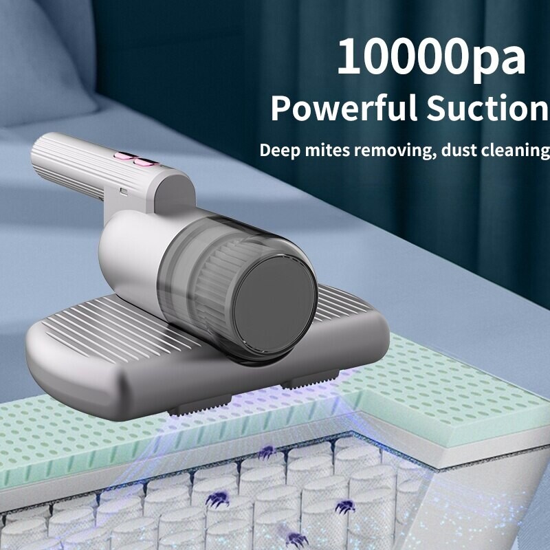 Juhtmevaba vaakumlestade eemaldaja ultraviolettkiirgusega steriliseerimine korduvkasutatav tolmukast Võimas imemine HEPA-filter Lestade sügavpuhastus