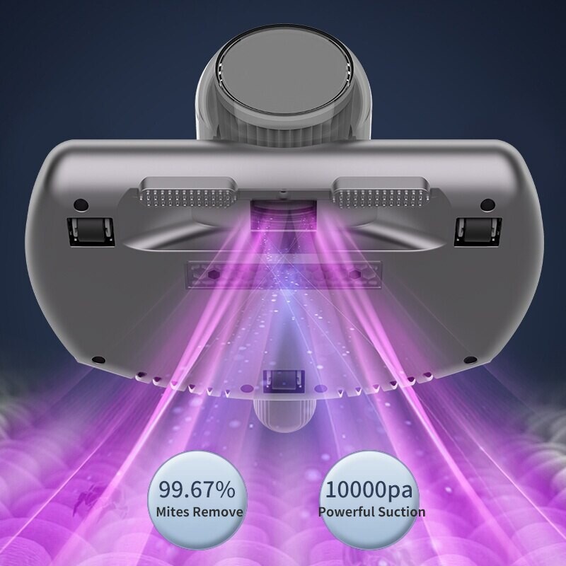 Juhtmevaba vaakumlestade eemaldaja ultraviolettkiirgusega steriliseerimine korduvkasutatav tolmukast Võimas imemine HEPA-filter Lestade sügavpuhastus