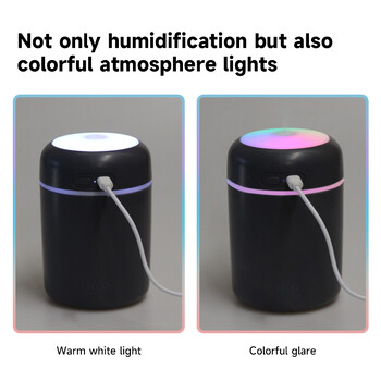 USB Vehicle Ultrasonic Air Humidifier Mini Mute Desktop Diffuser Essential Oil Φορητός διαχύτης αρωμάτων με πολύχρωμα φώτα LED